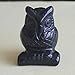 1.5'' Hand Carved Mixed Gemstone Crystal owl Figurine Animal Carving (Black Obsidian)