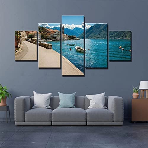 Art mural sur toile 5 pièces de peinture moderne grand format avec finitions soignées pour salon