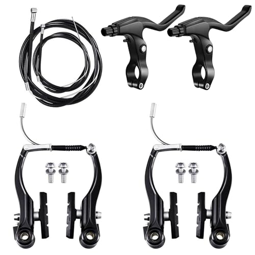 Set Freno Universale Completo, TOATELU Set di Freni V-Brake per Mountain Bike, Freni a V per Bicicletta Freno Anteriore e Posteriore per MTB per la Maggior Parte MTB BMX Road Bike