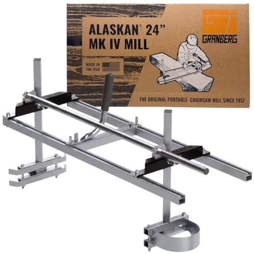 Granberg 24-Inch Alaskan MKIV Chainsaw Mill G778-24 Portable Sawmill Timber Jig and Wood Cutting Guide for Chainsaw Lumber Milling Slab Cutting for On-Site Milling Projects