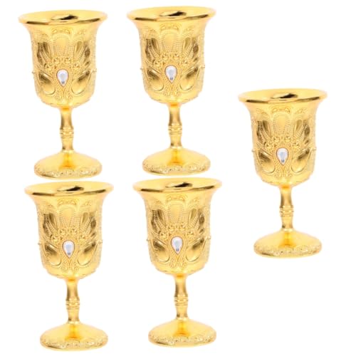 VERDANVERSE 5piezas Copa De Vino Vintage Elegante Cáliz Retro Para Licor Vaso De Casa Para Vinos Tintos y Blancos Accesorio Para Fiestas y