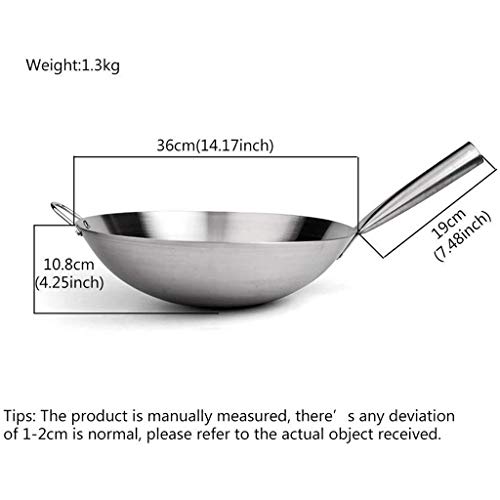 Wok de acero carbono con fondo plano, 36 cm miniatura 2