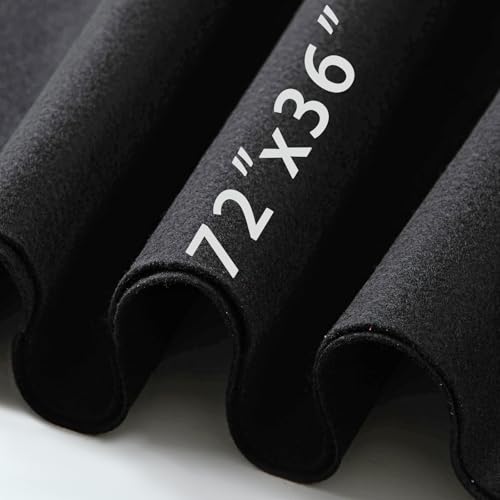 HaoFeijh Black Felt Fabric 72 * 36 Inch Wide 1.6mm Soft Black Felt Sheets by the Yard Acrylic Craft Felt Fabric Roll for DIY Craftwork Sewing Patchwork Holiday Decorations