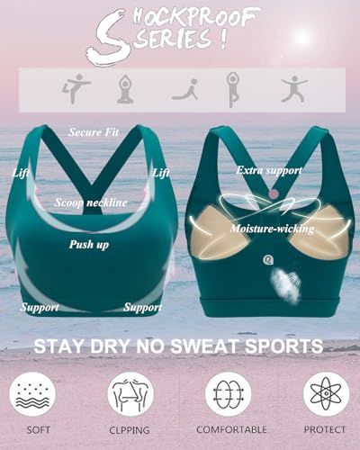 Image of RUNNING GIRL Sports Bras for Women, Molded Cup High Impact Sports Bra Workout Bras for Women High Support Racerback