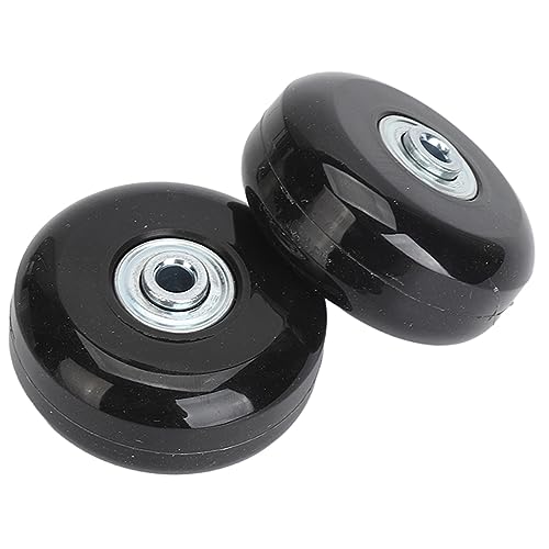 2pcs Rubber Universal Casters, Luggage Suitcase Replacement Wheels, Suitcase Wheel Repair Kits, Universal Rubber Swivel Caster Wheels Bearings Repair Kits with Installation Tool Black(56 * 24)
