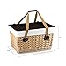 PICNIC TIME Canasta Grande Wicker Picnic Basket, Classic Large Wicker Basket for 2 with Handwoven Willow Design, Removable and Customizable Lid Table, (Beige Canvas with Brown Lid)