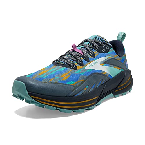 Brooks Women's Cascadia 16 Trail Running Shoe - Eclipse/Marina/Chalk - 8 Medium
