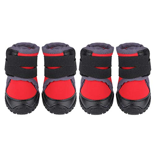 Chiens Bottes Nonslip Imperméable Sports de Plein Air Chaussures Chien À La Mode Pet Chiot Escalade Running Hunt Walk Bottes d'escalade pour （45Rouge）