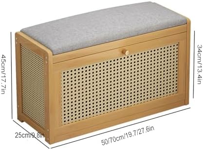 Benches Garden Bench Outdoor Patio Seating Backless Park Chair Lawn Path Slatted Seats,Small Shoe Storage Bench with Seat Cushion, Shoe Cabinet with Flip Drawers, Bamboo Shoe Organizer for E