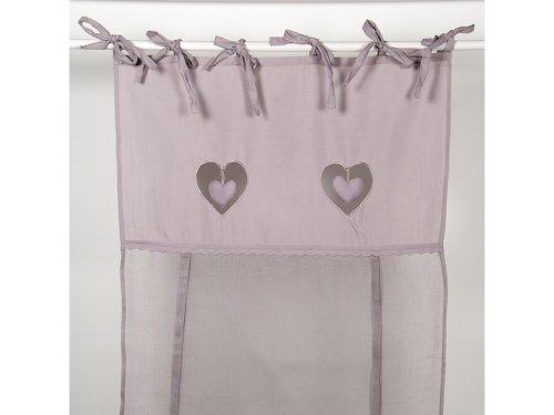 Simla - Rideau store coeurs pendants - Simla - Parme - 45 x 160 cm