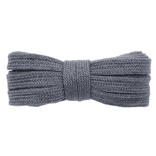 XIANMY Cordones planos de 8 mm para zapatos deportivos, de algodón, de repuesto, para zapatos deportivos, informales, de lona, botas, 160 cm, gris oscuro, 160
