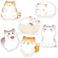 JSRQT 6 Pack 180 Sheets Cat Themed Sticky Notes, Small Cute Post Self Stick Notes Pads for Adult Kids, Kawaii Self-Stick Memo Pads for School Office, Cat Lovers, Plan Reminder, Classroom Rewards