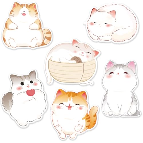 JSRQT 6Pcs 180 Hojas Notas Adhesivas de Gatos, Pequeñas Kawaii Blocs de Notas Autoadhesivas para Adultos Niños, Sticky Notes Removibles para Amantes de Gatos, Recordatorios Planes, Recompensas Aula