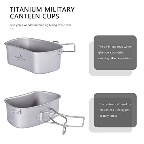 Cantimplora Militar Boundless Voyage de Titanio con Bolsa Camuflaje Set de Gran Capacidad Forma Riñón con Tapa y Cadena miniatura 6