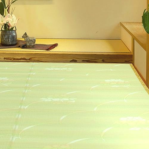 るるべ い草風カーペット (サザンカ) 洗える 上敷き PPカーペット ござ 防炎 日本製 和室 (五八間 6畳 264×352cm)