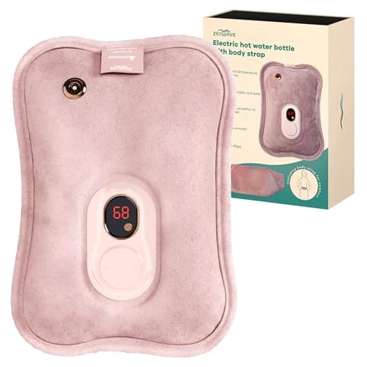 Zenwave Elektrische Kruik met Hoes - Digitaal Display - Warmtekruik & Waterkruik Baby - Oplaadbare Warmtekussen - Duurzaam & Draadloos - Warmwaterkruik Roze
