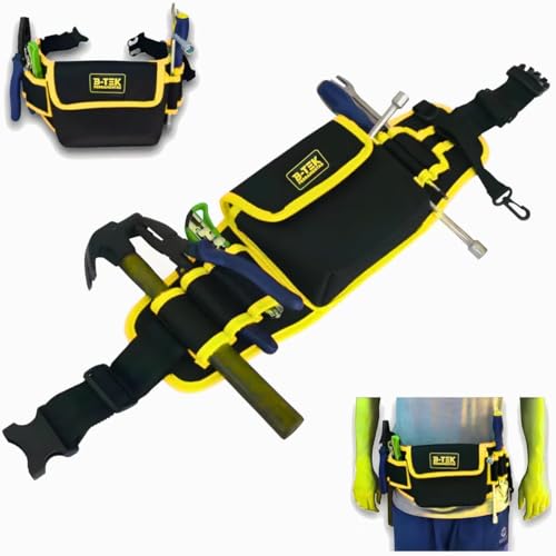 Cinto Bolsa Porta-Ferramentas Profissional Multiuso Ajustável Cinturão de Ferramentas com Compartimentos Múltiplos para Eletricista, Carpinteiro, Pedreiro e Marceneiro Trabalho e Reparos