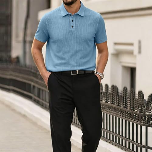 Camiseta Polo RTTUIOP para Hombre Manga Corta Casual Texturizada de Secado Rápido miniatura 2