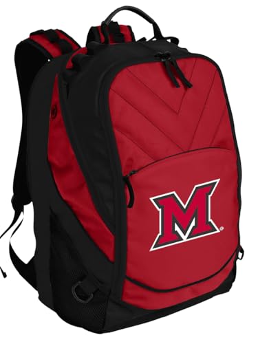 Image of Broad Bay Miami University Backpack | Official Miami of Ohio Logo, Padded Laptop Computer Section, Premium 600 Denier Nylon Fabric,