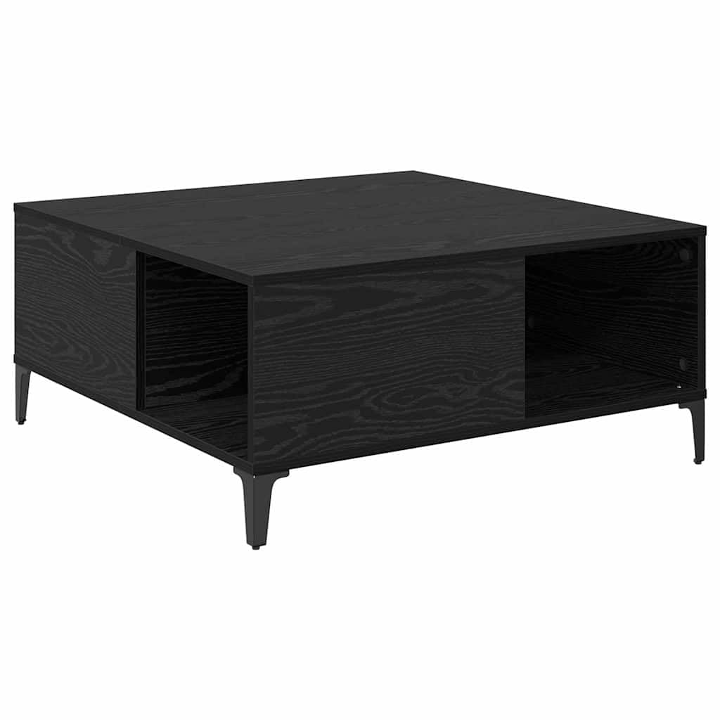 Hothingwell Stolik kawowy Dąb Czarny 80 x 80 x 36,5 cm Drewno inżynieryjne