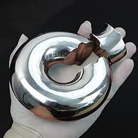 Guspiun Edelstahl Hodenring, Rund, Dick, CBT Gewichteter Hodensack Hoden Ball Stretcher Schwerer Hodengewicht Anhänger Cockring mit Inbusschlüssel Erotik Keuschheit Hodensackring (D16*d32mm, 0.24kg) – Ansicht 4