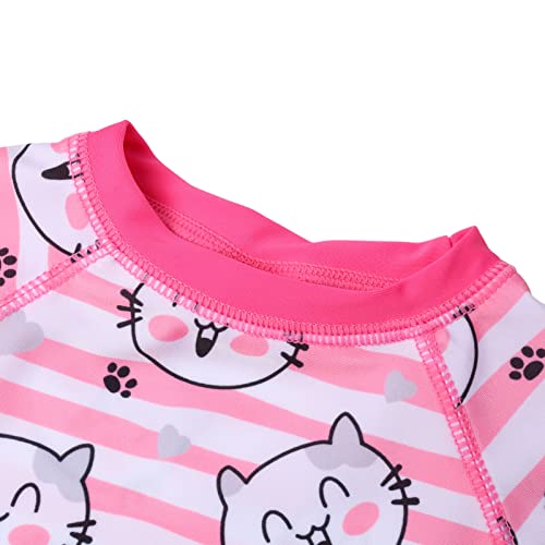 Image of XFGIRLS Girls 2-Piece Swimsuit Long Sleeve Rash Guard Set Toddler 6M-8Y | UPF 50+ blocks 98% UV, Quick-dry, Easy on /off, Bright colors stand out, Machine wash, Breathable, Beach, swim, water park