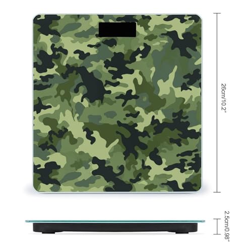 Báscula Digital para Baño Verde Camo de Vidrio Templado miniatura 2