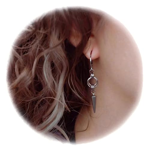 Gothic Punk Silver Spike Earrings Y2k Dangle Drop Hoop Cool Earrings Unique Personalities Jewelry for Women Men3