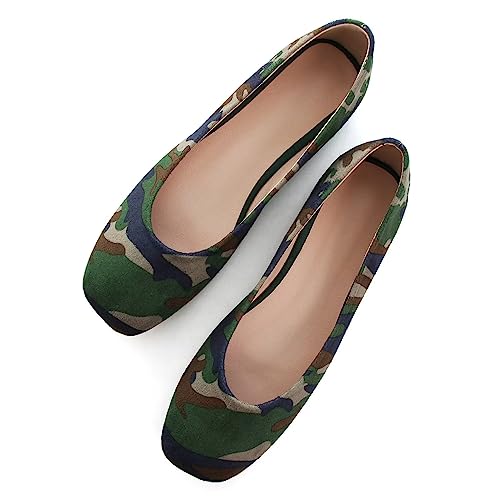 Hee grand Square Toe Ballet Flats for Women Rhinestones Chains Black Suede Dress Shoes Comfort Slip-On Loafers2