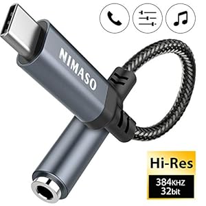Nimaso USB C zu 3.5mm Klinke,USB C Aux Adapter zu KopfhÃ¶rer Jack Audio Adapter,Adapter USB C auf Klinke fÃ¼r iPhone 15, Huawei P40/30/20Pro,Mate20 Pro,Pixel 4XL,Sumsung Galaxy S23 S22/Note10,Xiaomi 8