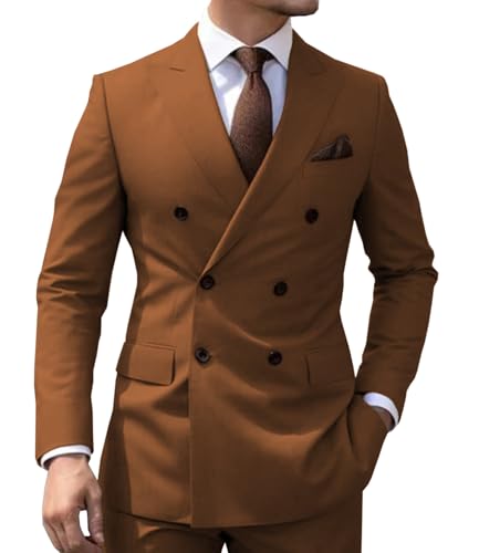 Men's Suit 2 Piece Tuxedos Waistcoat Two Button Blazer Groomsmen Solid Fit Jacket Pants Set