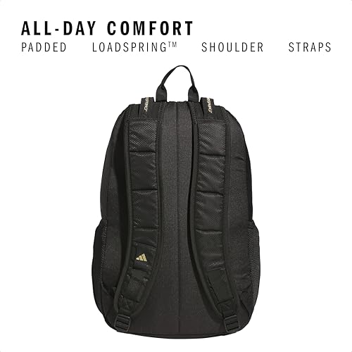 Image of adidas Excel 6 Backpack, Black /Gold Metallic /7.5, OSFA, Excel 6 School Backpack - Bookbag for Laptop Work Travel, 34l