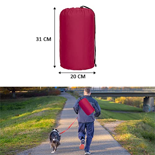 XIAPIA wasserdichte Hundematte für Outdoor, Waschbares Hundebett, Antistatik, Hygienisch, Faltbar, Große Reisedecke für Haustier 110x68 cm (Rot/Grau)