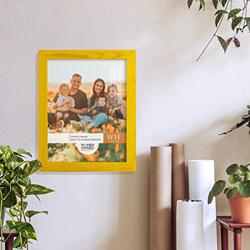 Renditions Gallery 8X10 Inch Picture Frame Sunflower Yellow Wood Grain Frame, High-End Modern Style, Made Of Solid Wood And High Definition Glass For Wall And Tabletop Photo Display #TOP2