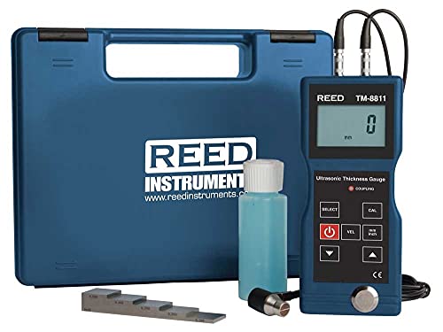 REED Instruments TM-8811-KIT Ultrasonic Thickness Gauge with 5-Step Calibration Block