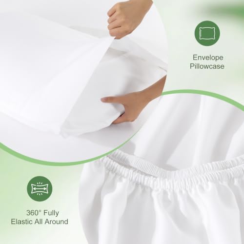 Image of 100% Organically Grown Bamboo Viscose King Sheet Set with Pockets on Side