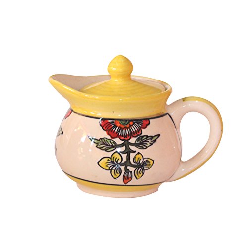 India Meets India Handicraft Ceramic Teapot Serving Kettle 250 ml, Best Gifting, Made by Awarded Indian Artisan
