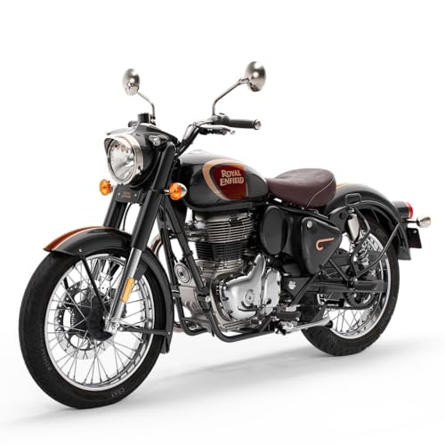 Image of Royal Enfield Classic 350 with Disc & Spoke Wheels Motorcycle (Halcyon Black) Booking for Ex-Showroom Price