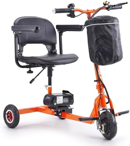 VEVOR Portable 3 Wheel Mobility Scooter for Seniors - Folding Electric Powered Mobility Scooter with 12 Mile Long Range, All Terrain Travel Wheelchair with 48V Lithium-ion Battery, Max Support 330LBS