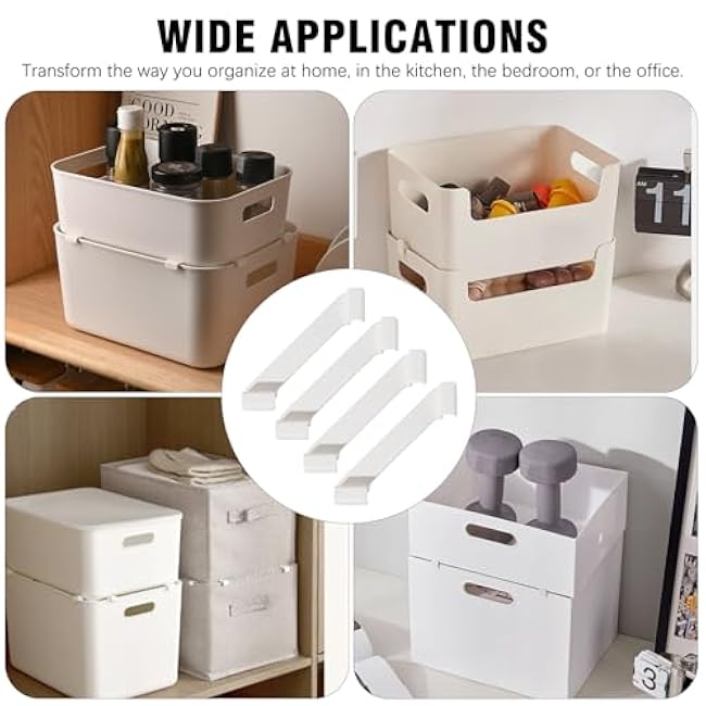 AGLOO 20Pcs Storage Box Stacking Support, Plastic Bins, Wire Baskets ¨C Pile Up Organizer for Plastic Bins, Wire Baskets ¨C Home Office Bedroom Kitchen Storage Solutions