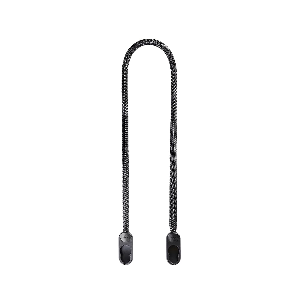 Peak Design Tracolla per fotocamera in corda, nera, in nylon intrecciato, lunghezza fissa, sgancio rapido e connessione, hardware integrato, capacità 90,7 kg, tracolla o tracolla per fotocamera per