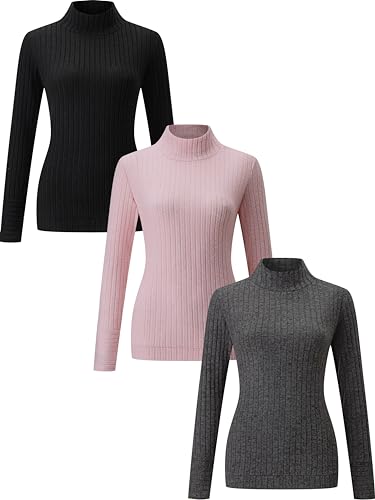 3 Pack Sweaters for Women Turtleneck Long Sleeve Casual Knit Pullover Tops Fall Winter 2025 Fashion Clothes