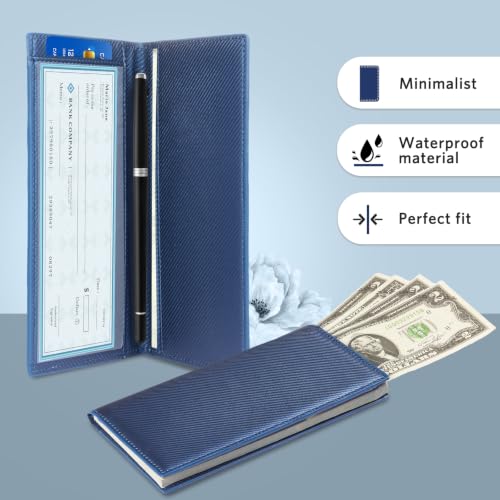 Image of CoBak Checkbook Cover for Women & Men - PU Leather Case with RFID Blocking | Classic Design Check Book Holder for Personal and Business