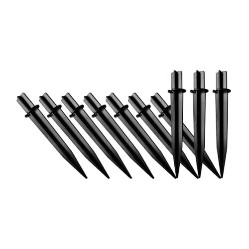 Petriveil 10 Pack Replacement Solar Light Stakes 0.49 ABS Plastic Reinforced Ground Spikes Fit for Pole Inner Diameter 0.49 to 0.5 - for Outdoor Lawn Pathway Christmas Solar Light Yard Garden Decor