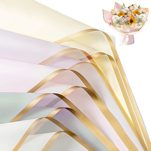 Flower Bouquet Wrapping Paper 20 Sheets Flower Floral Wrap Packaging Paper for Bouquets Wedding Birthdays Party 5 Colors