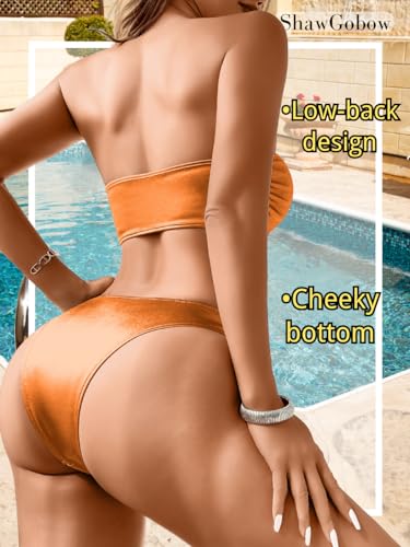 Sexy Bandeau Bikini, Glossy Satin, U Wire, Shimmer Swimsuit3