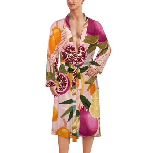 Bata de baño para hombre Tropical Fruits ligera para tus días de playa y relajación en casa