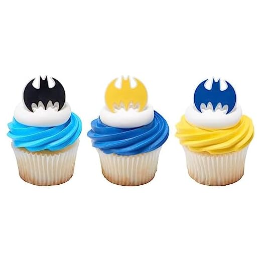 24 Batman Dark Knight Cupcake Rings Toppers Cake Decoration
