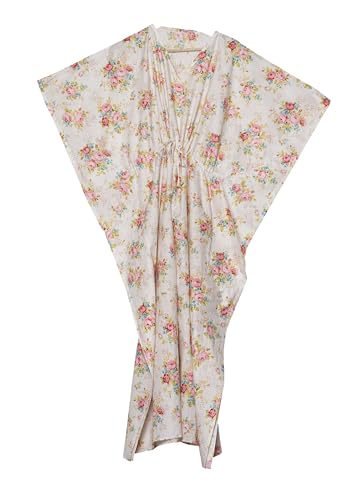 Robe maxi caftan indien imprimé coton vêtement de nuit et plage pour femme