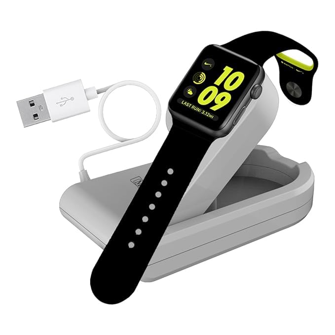 Image of MX Watch Charger with USB Dock Cable - 1 Meter | Magnetic Wireless Charging Cord | USB Charger Compatible with Apple Watch Series 1-9, SE, Ultra | Travel-Friendly (White)